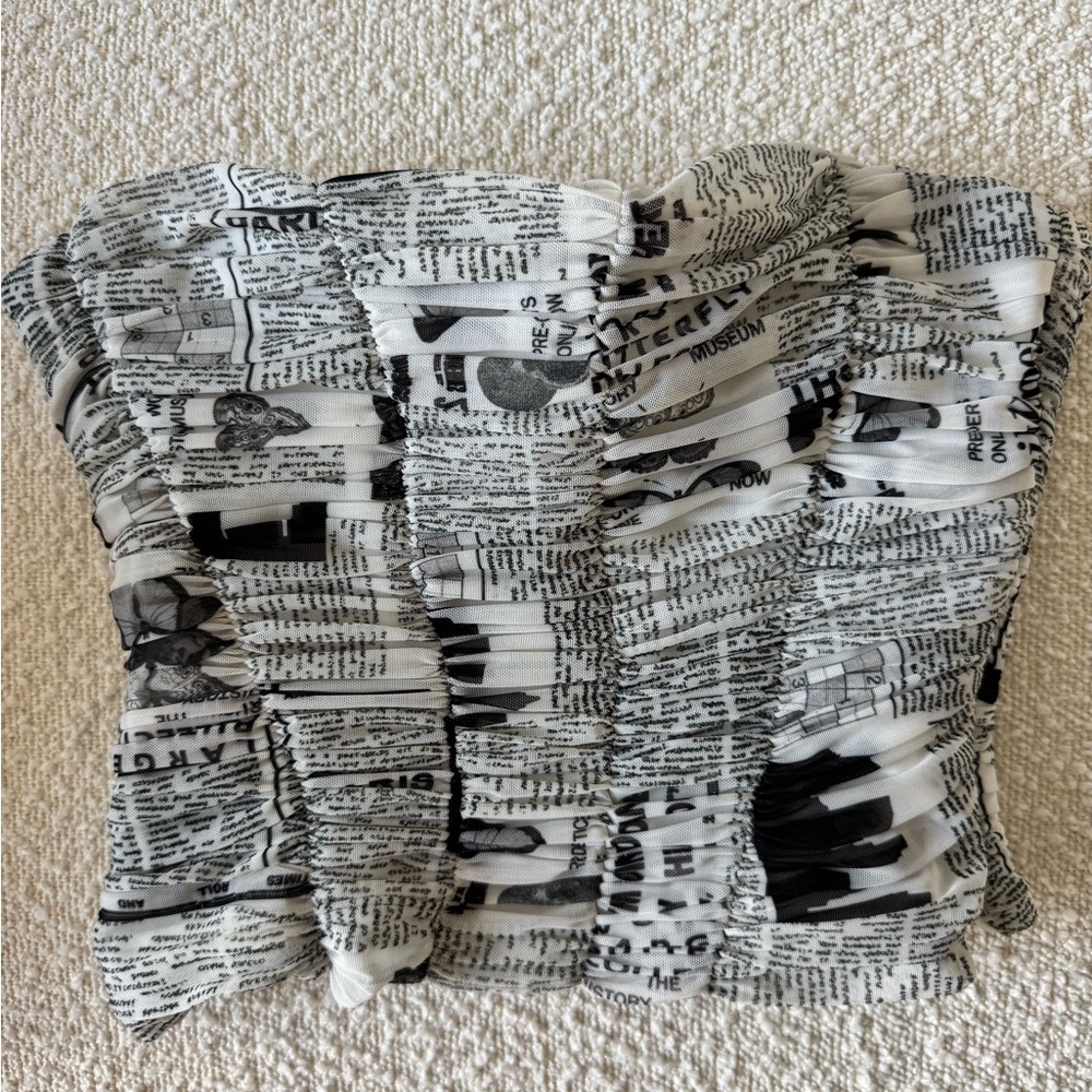 Zara Newspaper Print Corset Top